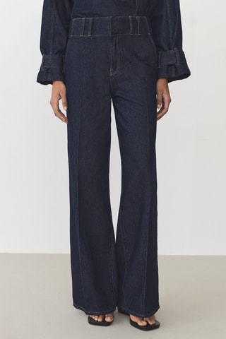 Pantalon wideleg - Bleu
