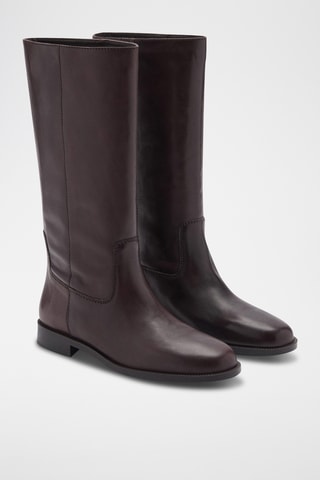 Bottes en cuir - Chocolat