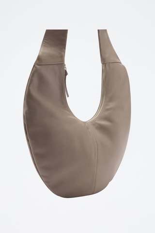 Sac porté épaule en cuir - Gris clair