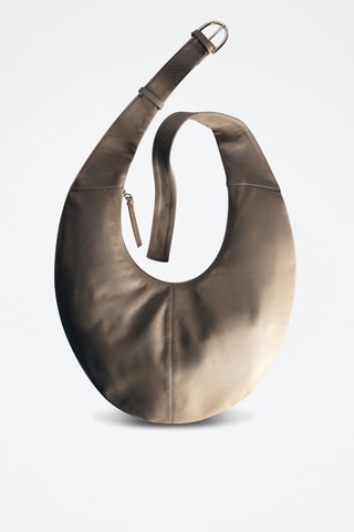 Sac porté épaule en cuir - Gris clair