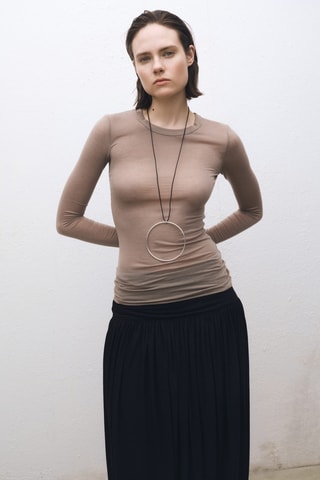 T-shirt slim - Marron clair