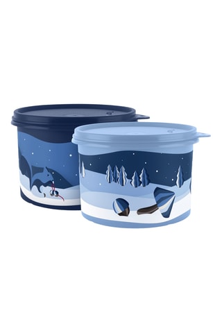 2 boîtes de conservation Noël - 1,1 l - Ciel et bleu cobalt