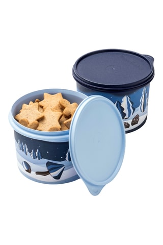 2 boîtes de conservation Noël - 1,1 l - Ciel et bleu cobalt