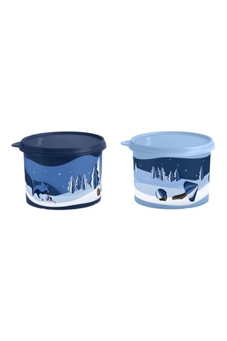 2 boîtes de conservation Noël - 1,1 l - Ciel et bleu cobalt