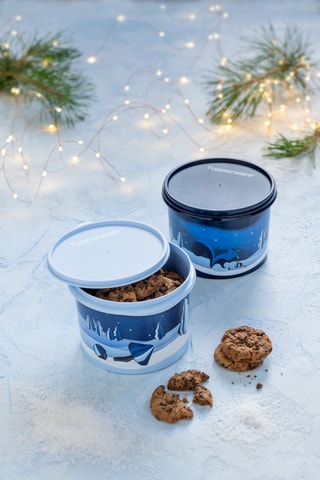 2 boîtes de conservation Noël - 1,1 l - Ciel et bleu cobalt