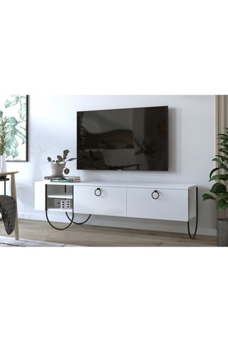 Meuble TV 2 abattants - 150 x 44 x 36 cm