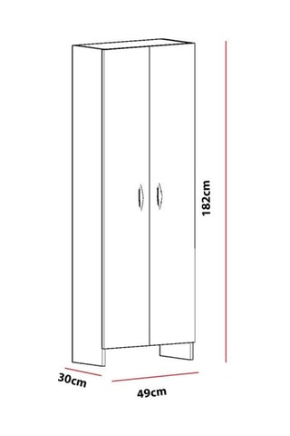 Armoire 2 portes - 49 x 182 x 30 cm