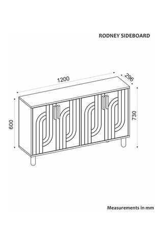 Buffet 4 portes Rodney - 120 x 73,6 x 29,6 cm