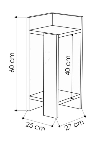 Table de chevet gauche - 25 x 60 x 27 cm