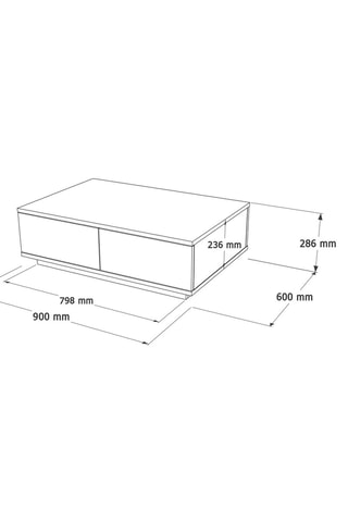 Table basse 2 abattants - 90 x 29 x 60 cm