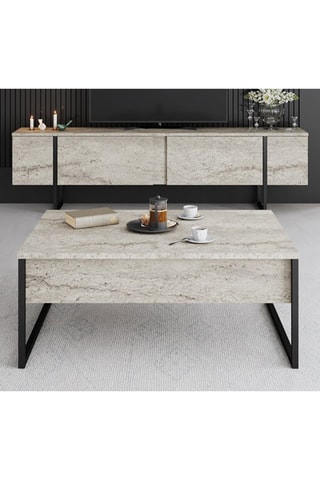 Meuble TV 2 abattants Luxe - 180 x 50 x 30 cm