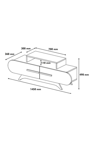 Meuble TV 2 abattants  - 145 x 50 x 37 cm