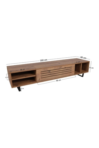 Meuble TV 1 abattant Safir - 160 x 35 x 40 cm