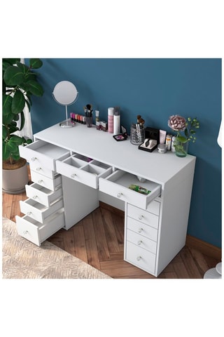 Coiffeuse 13 tiroirs - 120 x 81,6 x 44,5 cm