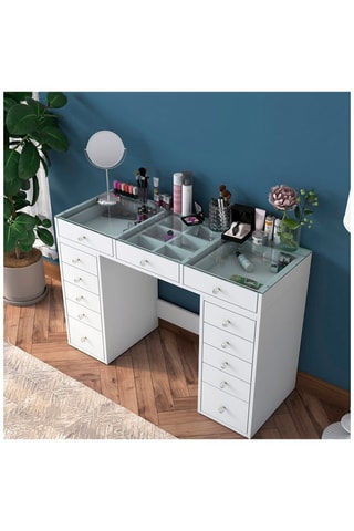 Coiffeuse 13 tiroirs - 120 x 79,8 x 44,5 cm