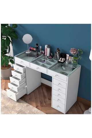 Coiffeuse 13 tiroirs - 120 x 79,8 x 44,5 cm