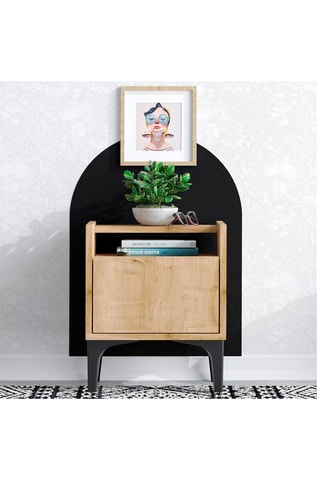 Table de chevet - Marron et noir