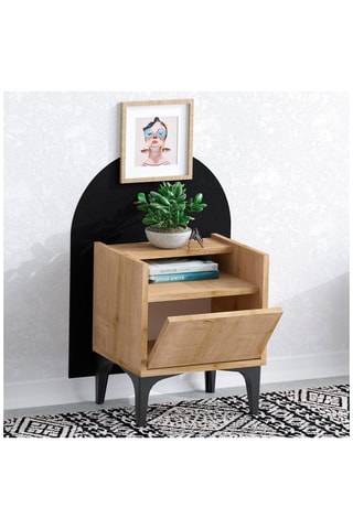 Table de chevet - Marron et noir