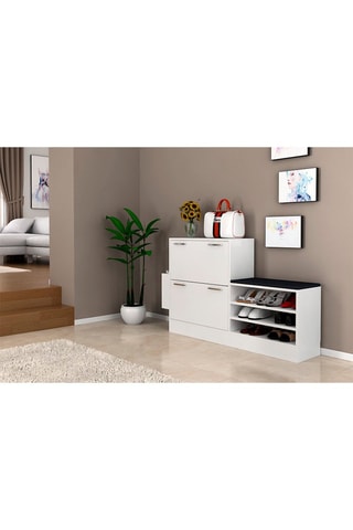 Meuble à chaussures 2 abattants Trend - 80 x 31 x 130 cm