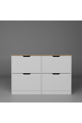 Meuble à chaussures 4 abattants - 79,2 x 120,5 x 30 cm