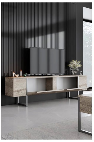 Meuble TV 2 abattants - 180 x 50 x 30 cm