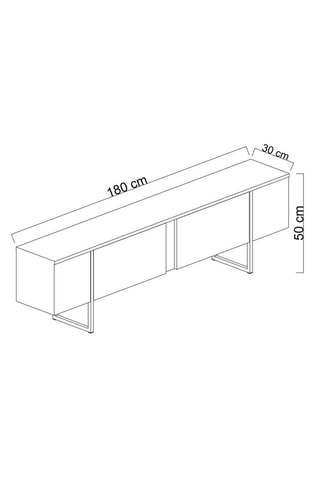 Meuble TV 2 abattants - 180 x 50 x 30 cm