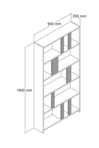 Bibliothèque Lima - 90 x 180 x 20 cm