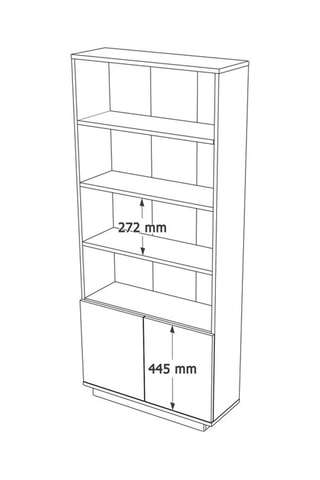 Bibliothèque 2 portes Fr16-Aw - 77,5 x 168,3 x 26,8 cm