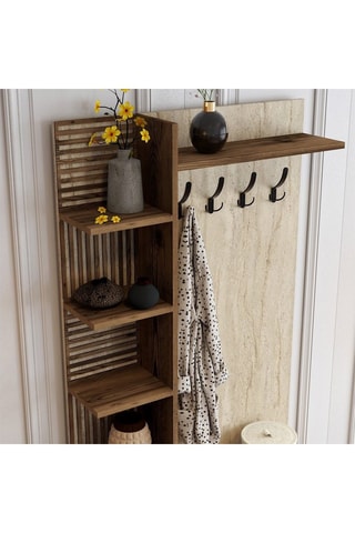 Meuble d'entrée 2 portes Viyana D - 90 x 200 x 35 cm