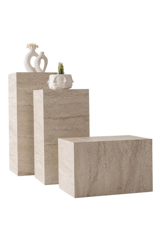 3 tables gigognes L.Ciceklik - 35 x 35 x 55/70/85 cm