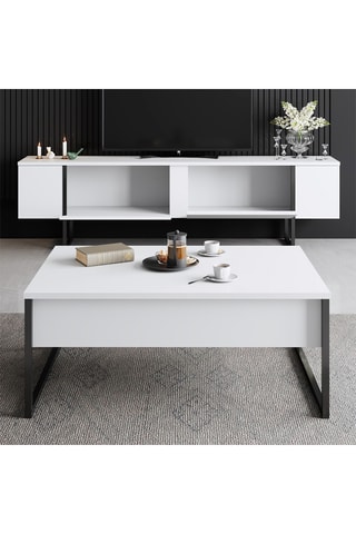 Meuble TV 2 abattants - 180 x 30 x 50 cm