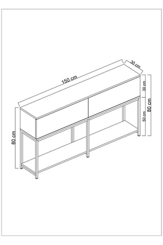 Console 2 abattants  - 150 x 80 x 30 cm