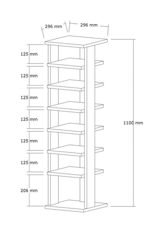 Etagère à chaussures Ayka - 29,6 x 110 x 29,6 cm