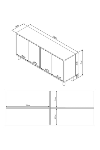 Console 4 portes Desso - 150 x 73 x 36 cm