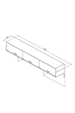 Meuble TV 3 abattants Hege - 180 x 44,6 x 30 cm