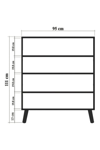 Meuble de rangement 4 portes - 95 x 111 x 36 cm