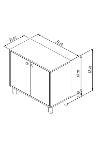 Meuble de rangement 2 portes - 72 x 73 x 36 cm