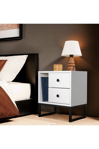 Table de chevet 2 tiroirs Glimmer - 45,2 x 50 x 29,5 cm