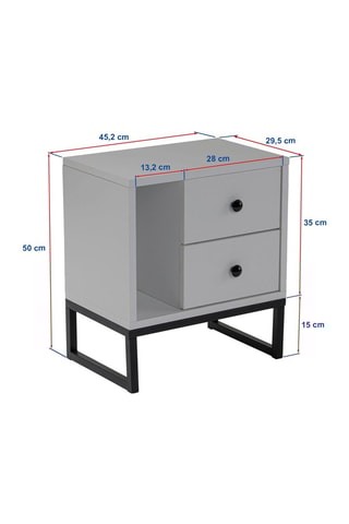 Table de chevet 2 tiroirs Glimmer - 45,2 x 50 x 29,5 cm