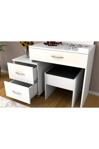 Coiffeuse 3 tiroirs - 35 x 93 x 139 cm