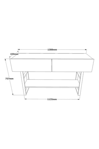 Console 2 abattants - 138 x 75,7 x 43 cm