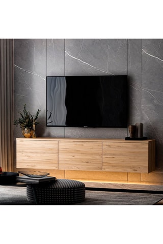 Meuble TV 3 abattants  - 160 x 35 x 32 cm