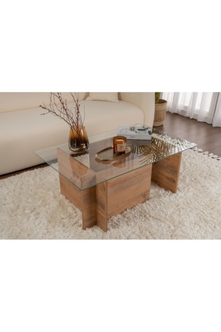 Table basse Vetrino  - Plateau en verre - 105 x 40 x 65 cm