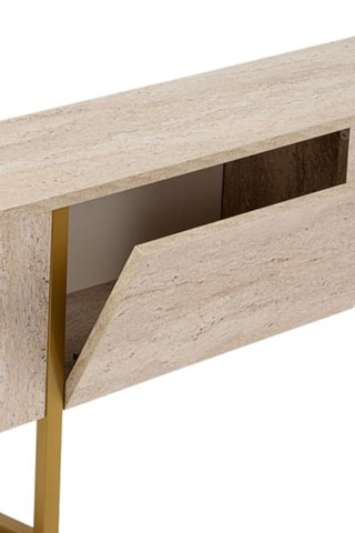 Meuble TV 2 abattants Serenity et doré - 180 x 45 x 30 cm