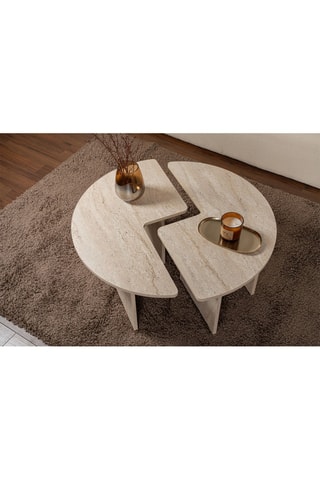2 tables basses Moira - Travertin