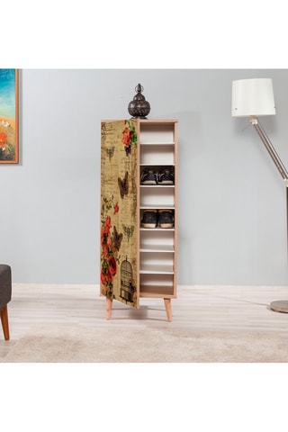 Meuble à chaussures 1 porte Imitation bois sonomo