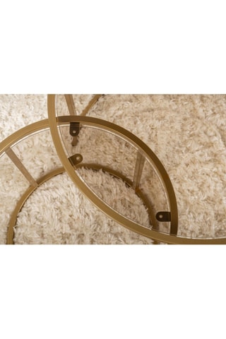 2 tables basses gigognes en verre Aurum - 42 x 39 x 42 cm / 60 x 43 x 60 cm