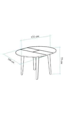 Table extensible - 75 x 100/131 cm