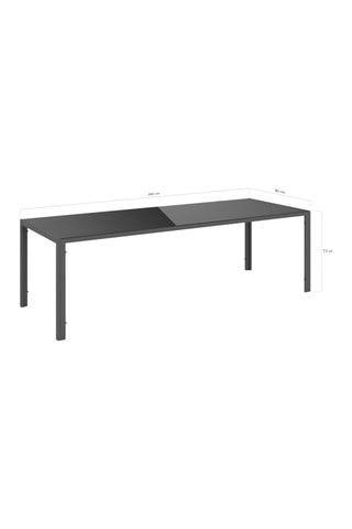 Mesa de jardín Formentera de vidrio templado 240 cm