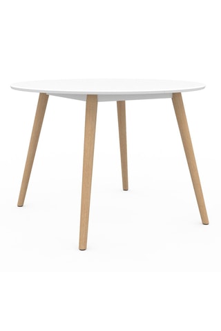 Mesa de comedor Stacy - Blanco y natural